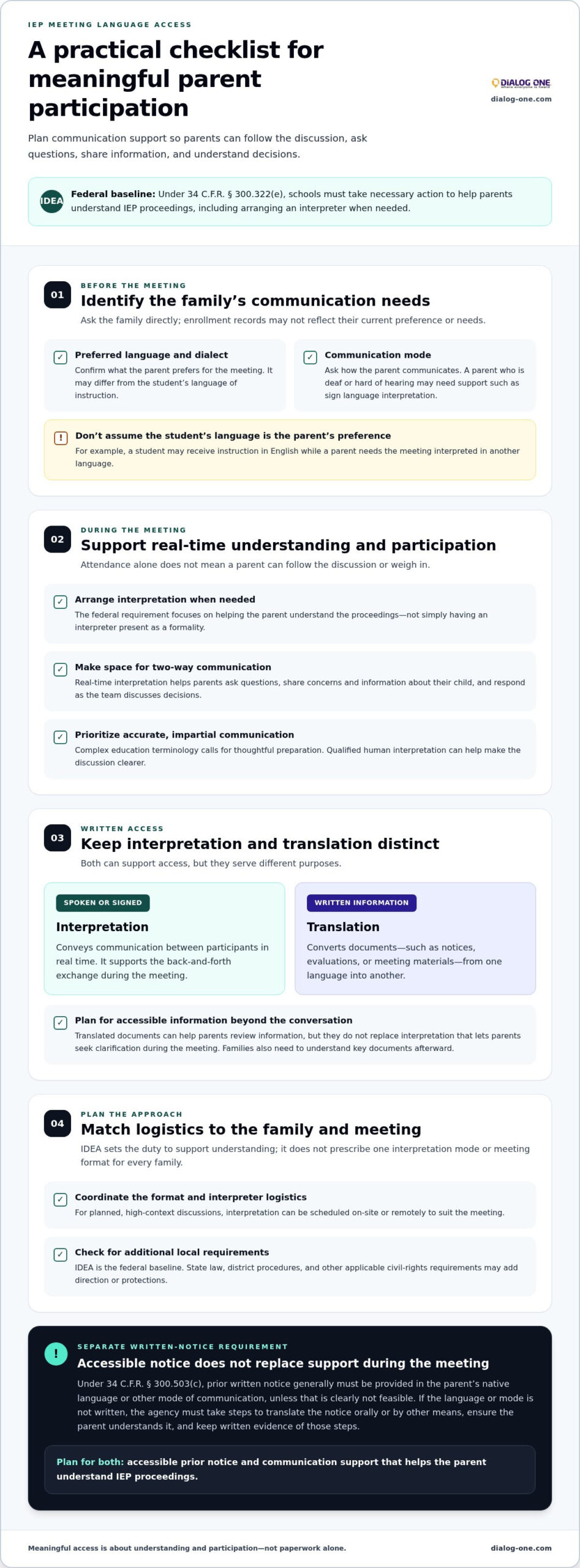 IEP Meeting Language Guide for Schools and Families